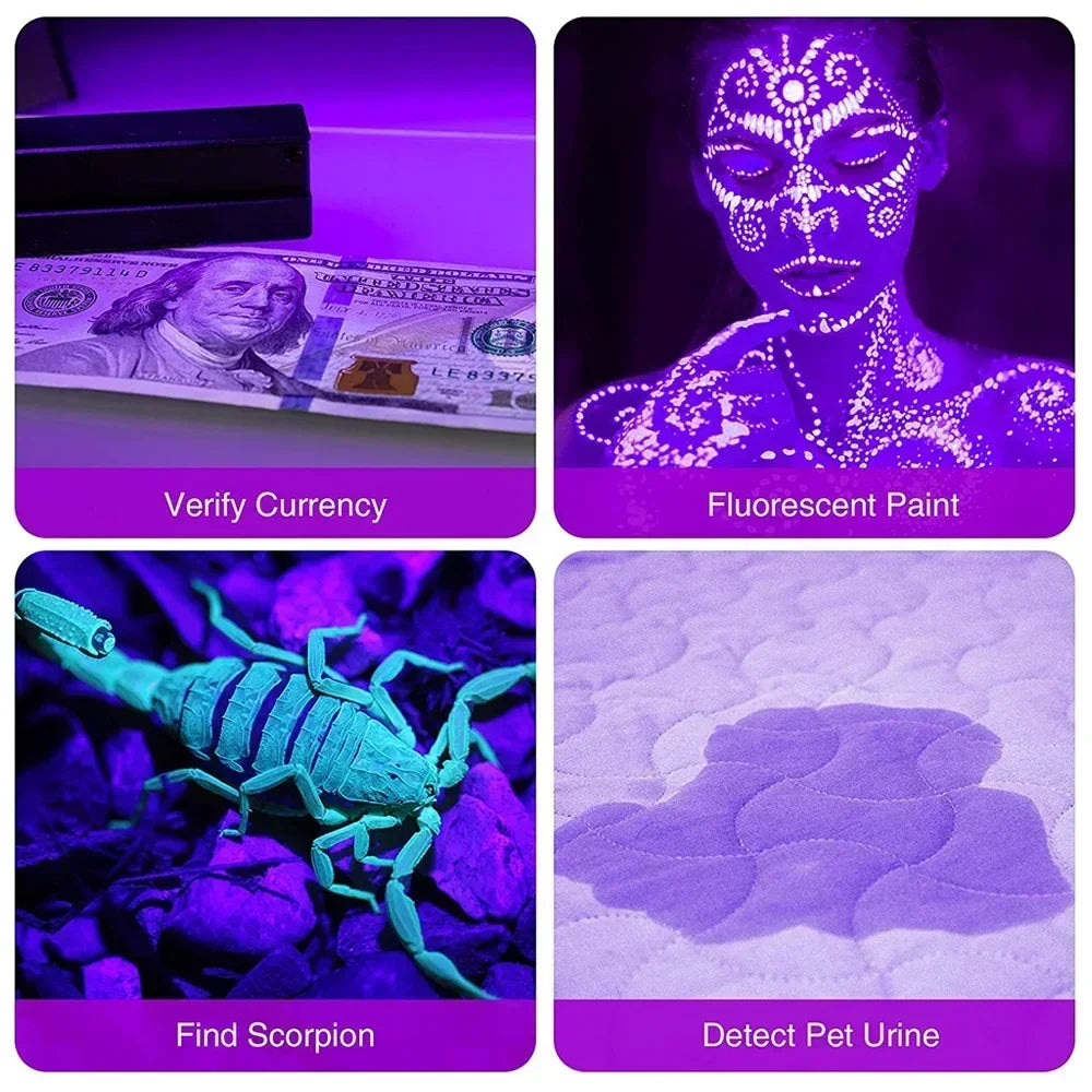 Portable LED Ultraviolet Torch IPX4 Waterproof 395nm 3W Mini UV Pen