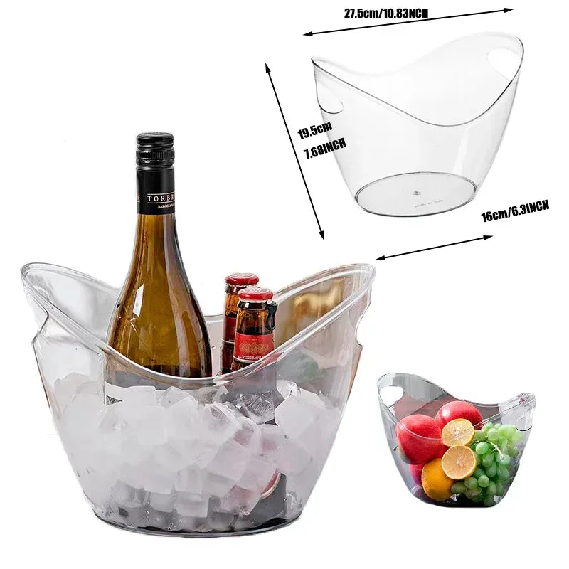 Hot Transparent Ice Cube Storage Bucket Beer Wine Bucket Bar Ice