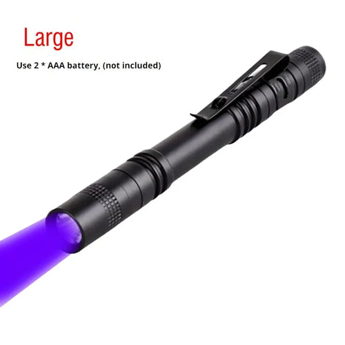 395nm UV Flashlight Ultraviolet Torch With Pen Clip Portable Violet