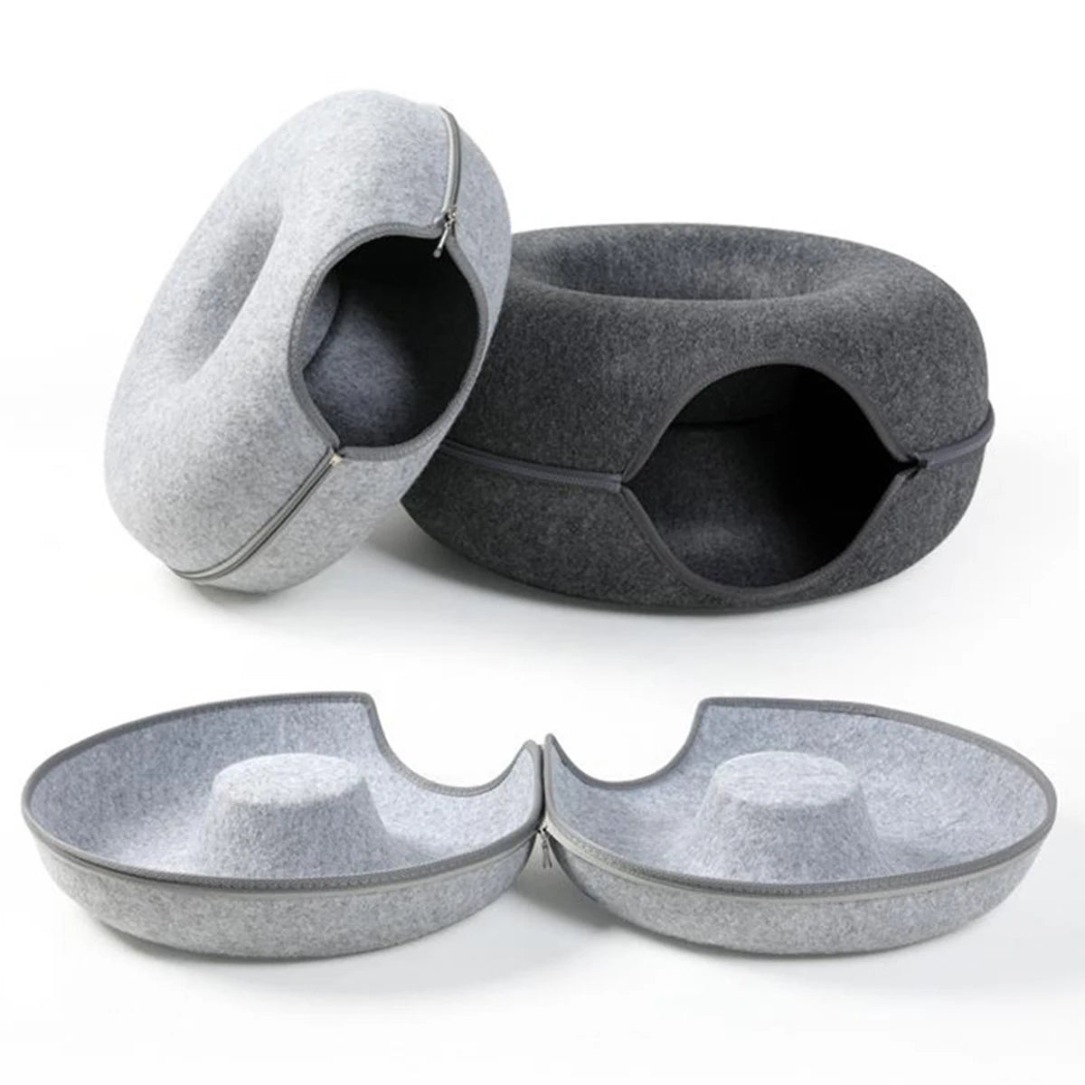 B-Tunnel Donut Cat Bed Interactive Tunnel Pet Felt Indoor Toys Cats