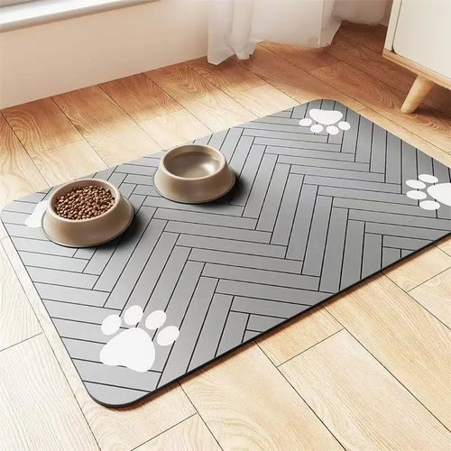 Winter Feeding Mat-Absorbent Pet Placemat for Food and Water Bowl with