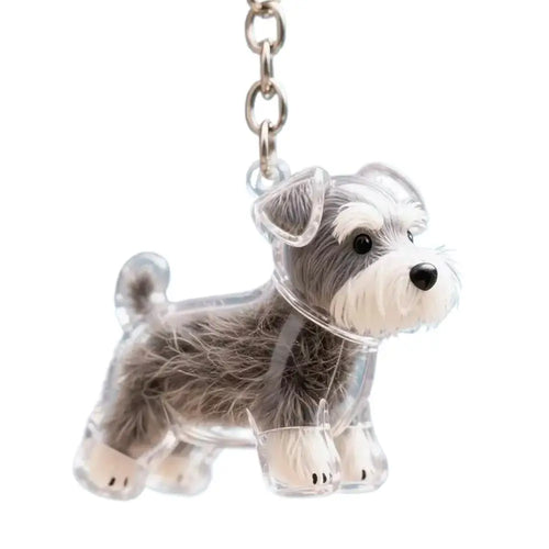 Clear Pet Hair Keychain Cute Dog Fur Keepsake Holder Creative
