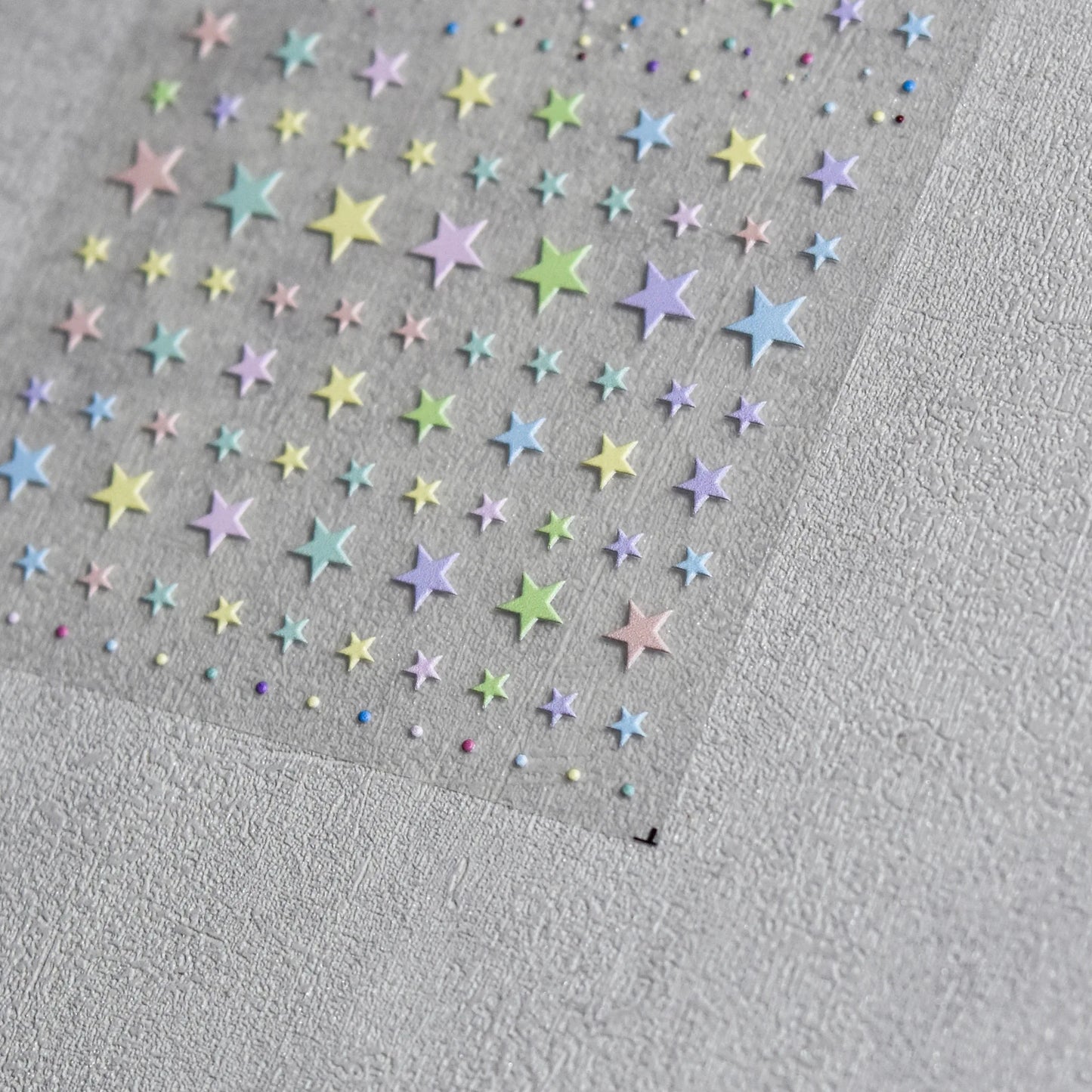 1pcs 5D Relief Kawaii Colorful Star Nail Art Stickers Multi Macaron