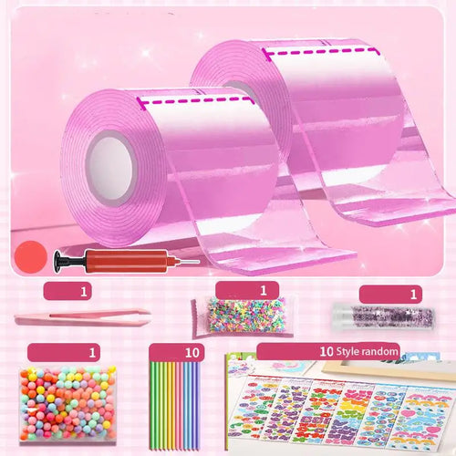 PET Nano Glue Knead Music Double Sided Tape Blow Bubbles Full Set Of