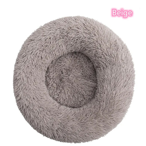 Super Soft Pet Cat Bed Plush Full Size Washable Calm Bed Donut Bed