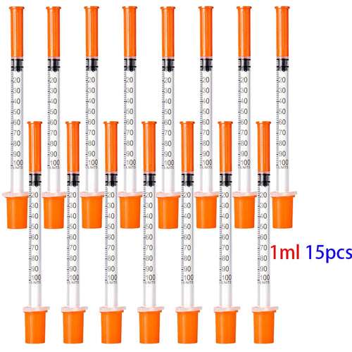 30Pcs 0.5Ml/1Ml Disposable Plastic Veterinary Syringes with Needles,