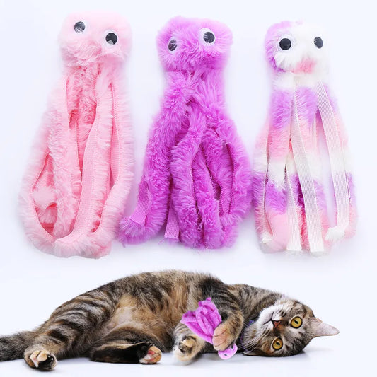 Cat toy Cute octopus plush toy bite resistant teeth interactive play