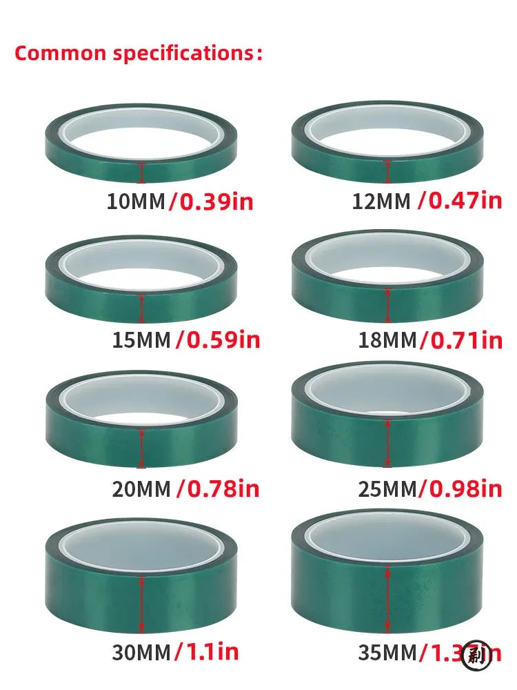 Green Polyester Hi-Temp Masking Tape PET Tape With Silicone Adhesive,