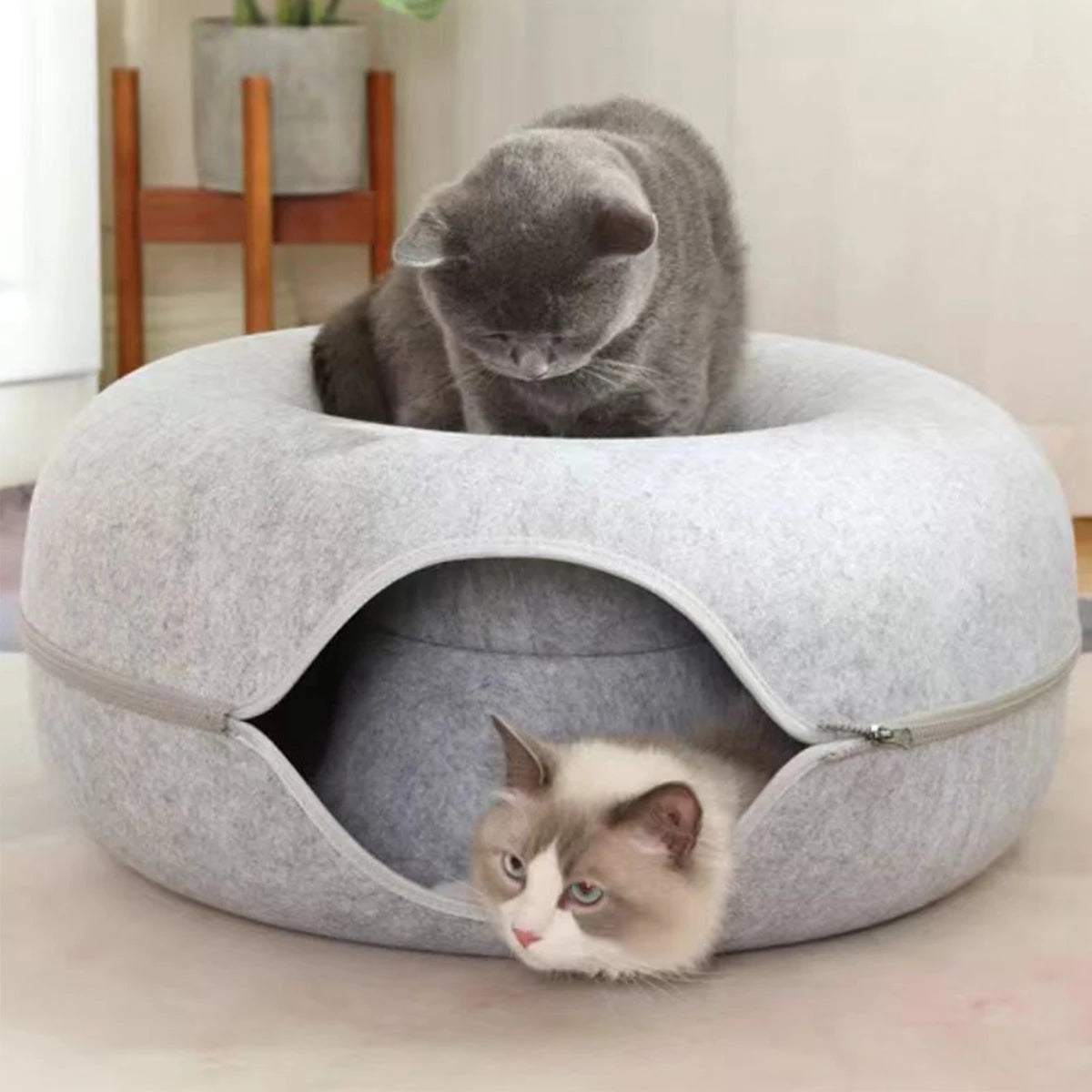 B-Tunnel Donut Cat Bed Interactive Tunnel Pet Felt Indoor Toys Cats