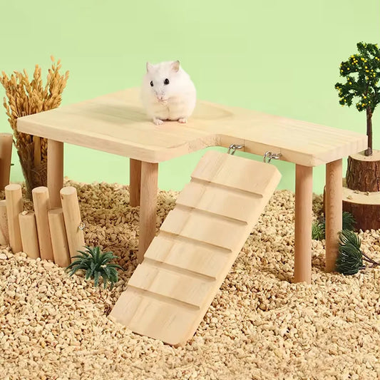 Hamster Wooden Ladder Platform Jumping Board Playground Hamster