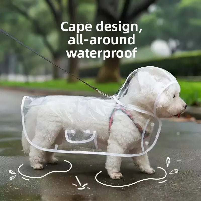 Pet Raincoat Transparent Dog Raincoat Waterproof and Windproof Pet