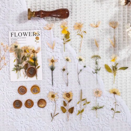 40 pcs/pack Vintage Dried flower Leaf specimen Stickers aesthetic