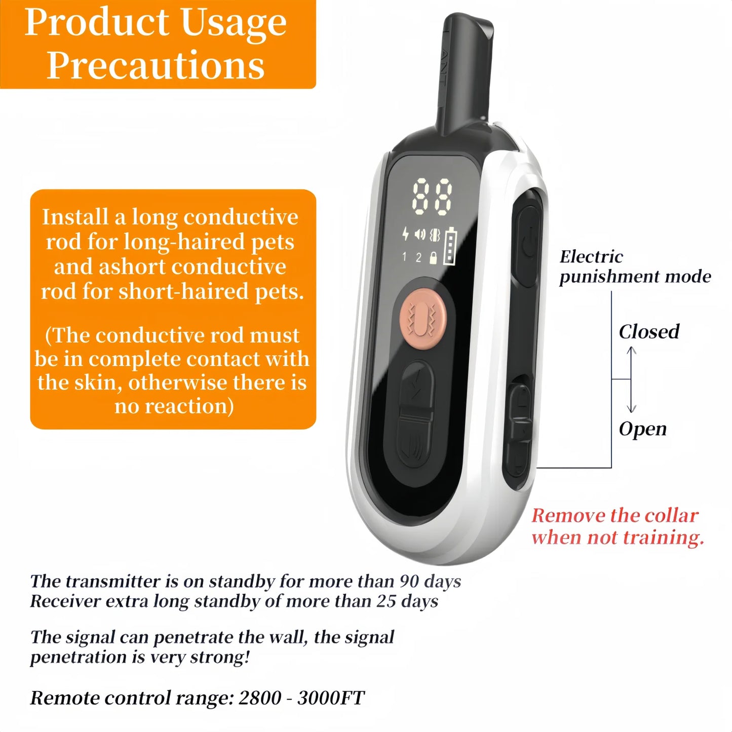 Electric Dog Training Collar Waterproof Dog Bark Collar Pet With