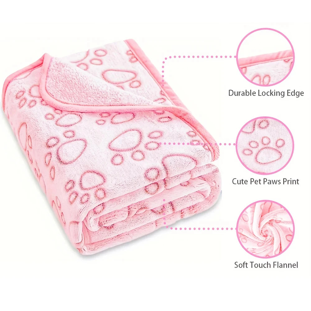 Pet Blanket,Soft Fluffy,High Quality,Cute Paw Print Dog Blanket,Pet
