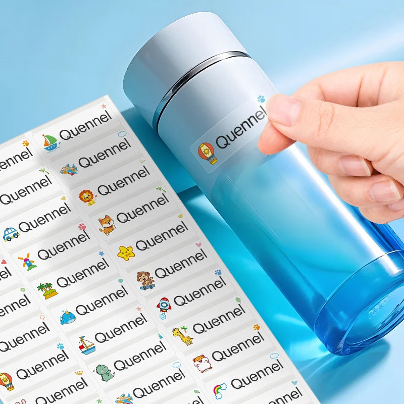Custom Waterproof Transparent Name Stickers - Personalized