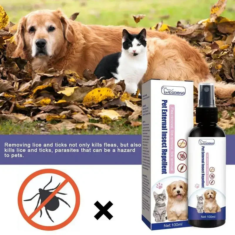 Pet Flea Removing Spray for Cats and Dogs Skin Cleaning for Pets