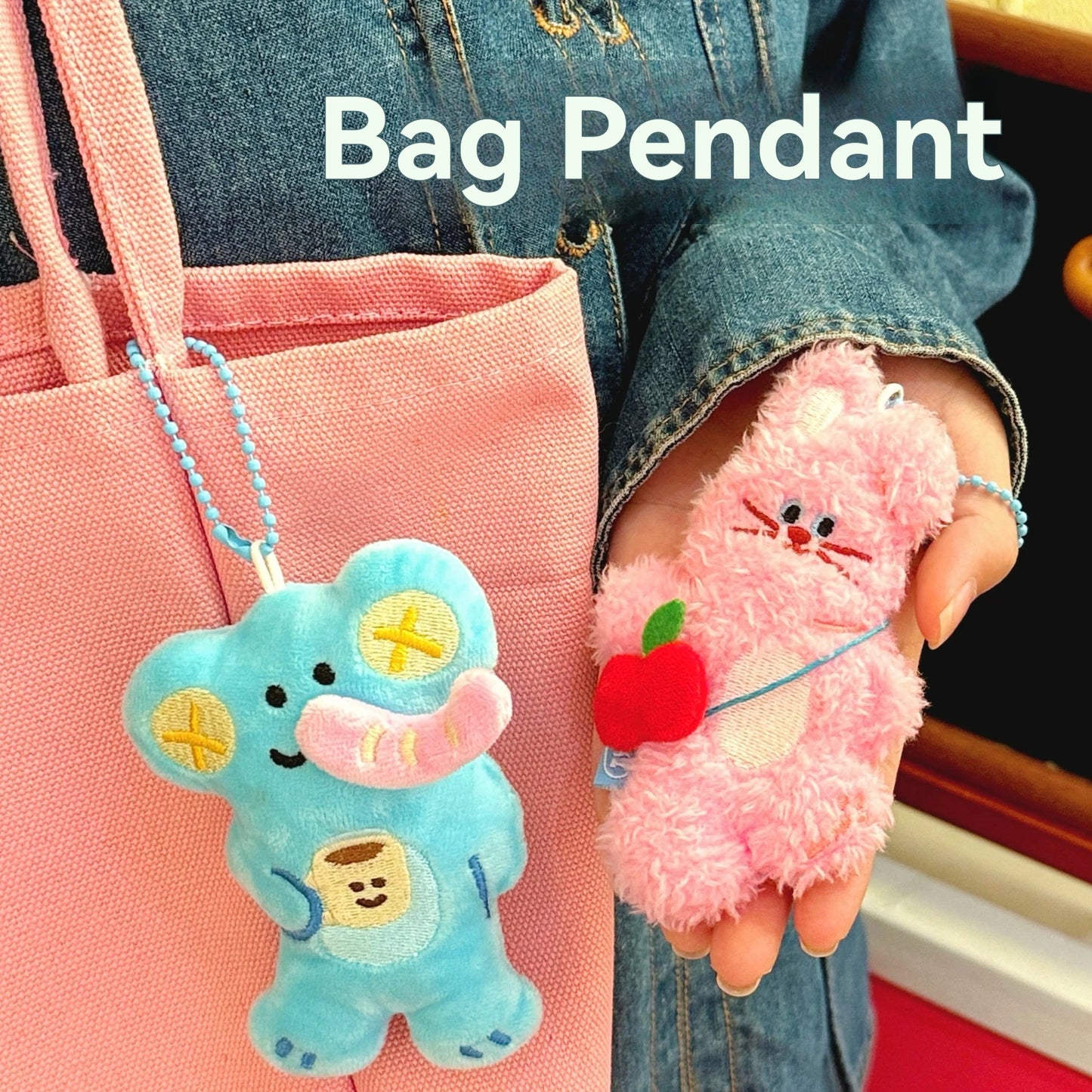 1/4 Pcs Cartoon Plush Doll Pendant Cute Pet Backpack Pendant Backpack