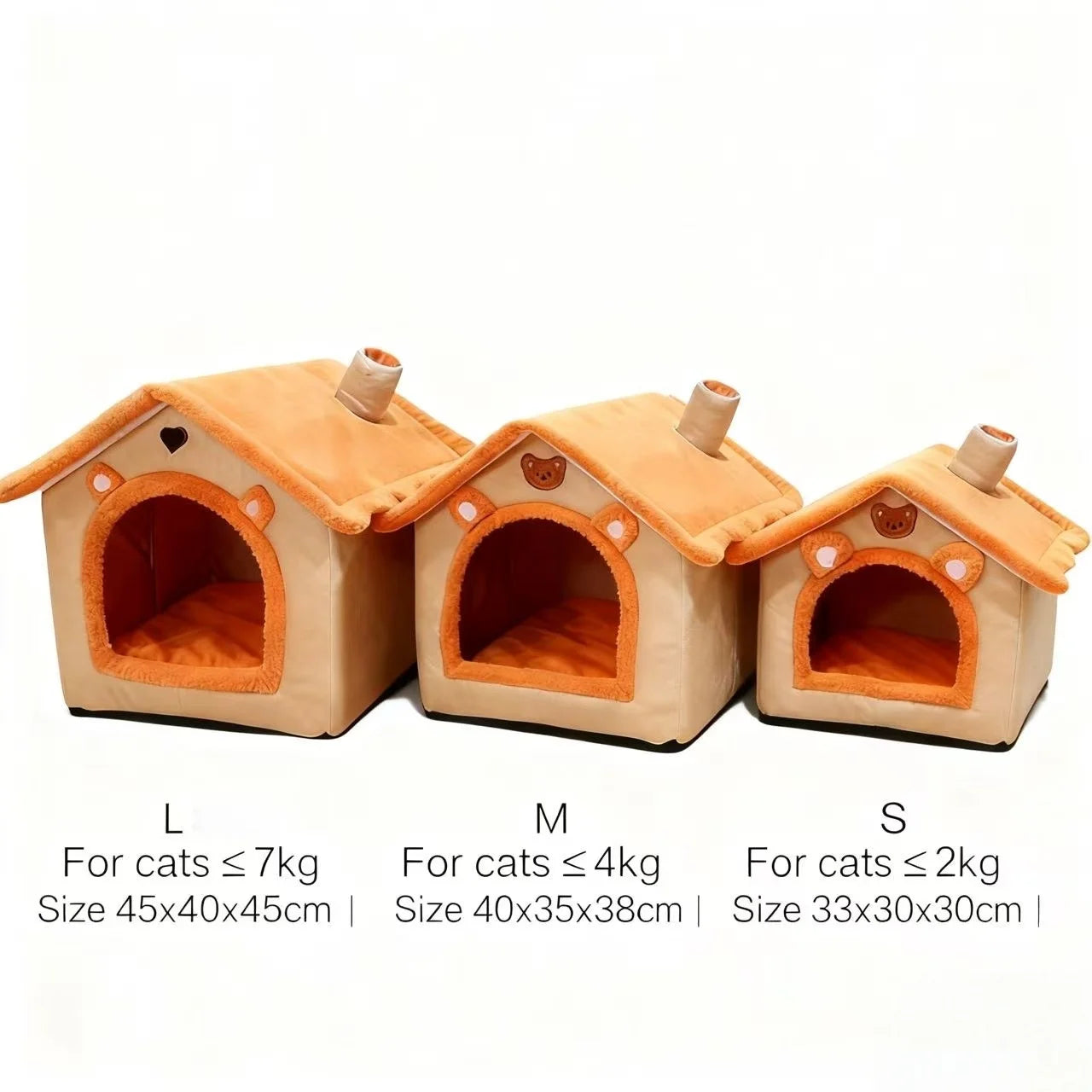 All Season Dog House Style Bed - Removable Washable Pet Bed for Small