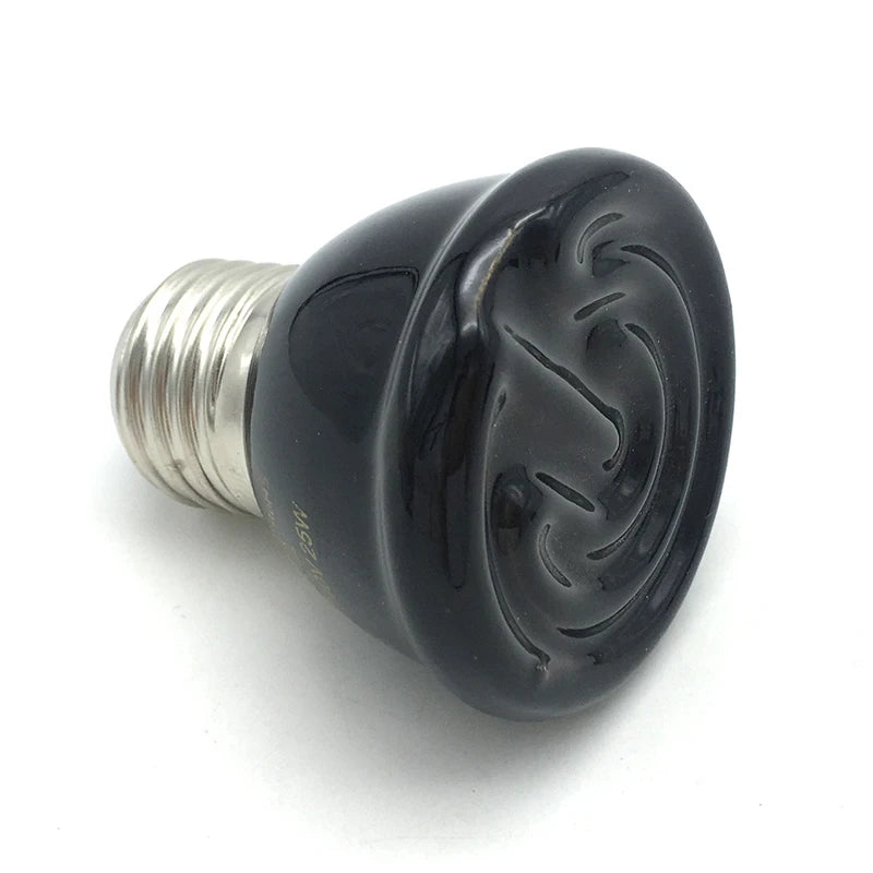1PC Ceramic Emitter Heat Light Mini Black Pet Heating Lamp Bulb 25/50/