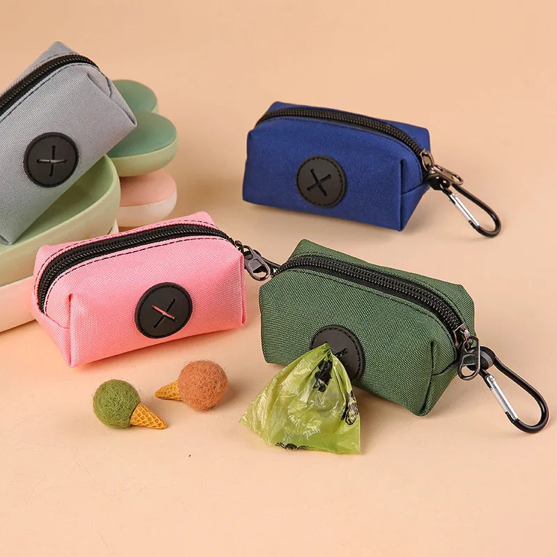 Canvas Dog Poop Bag Holder, Outdoor Pet Waste Bag Dispenser with