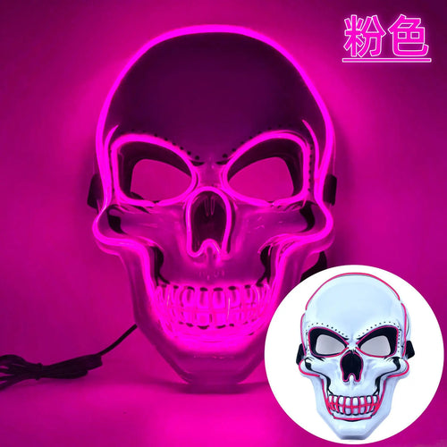 Halloween Adult Purification Mask LED Glowing Skull Terror Mask Cold