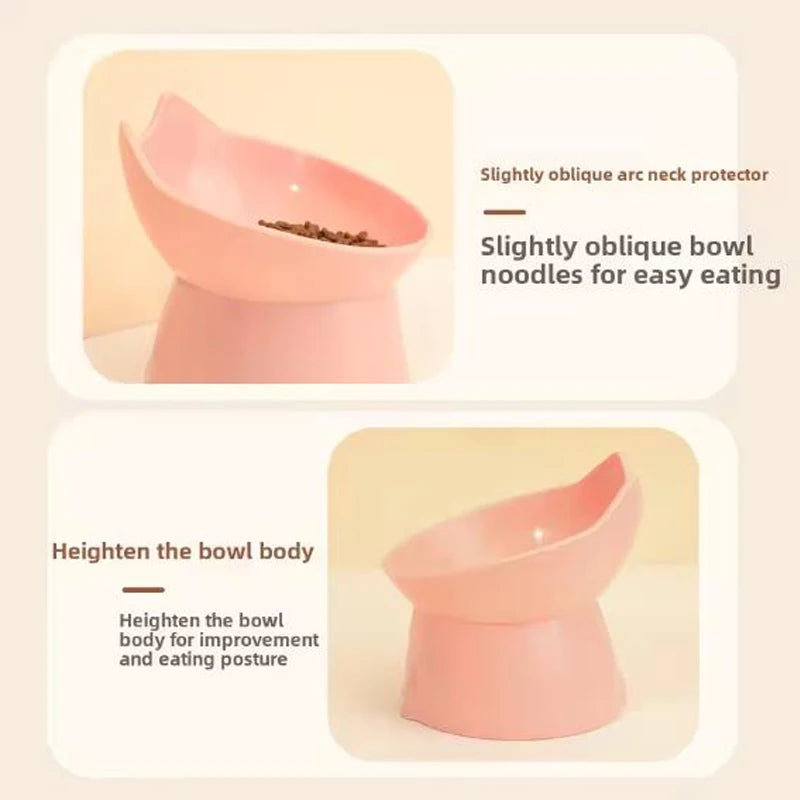New cat bowl with long ears and high feet bowl with cat and dog neck
