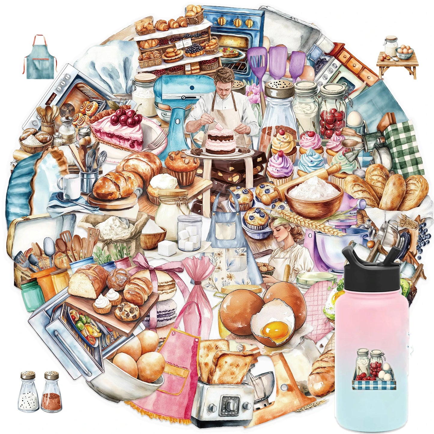 50/100PCS Baking Theme PET Material Graffiti Stickers DIY Aesthetic