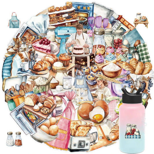 50/100PCS Baking Theme PET Material Graffiti Stickers DIY Aesthetic