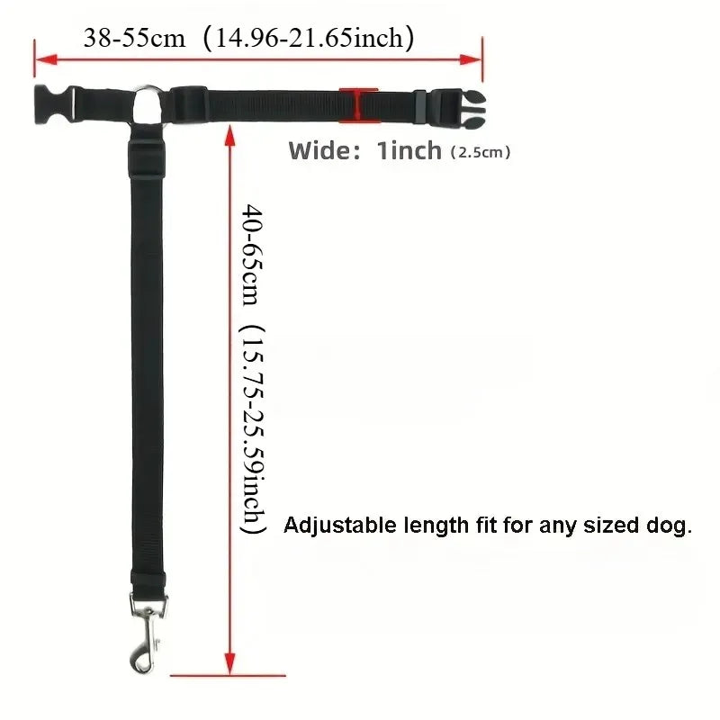 Solid Color Pet Car Seat Belt Nylon Lead Leash Backseat Safety Belt