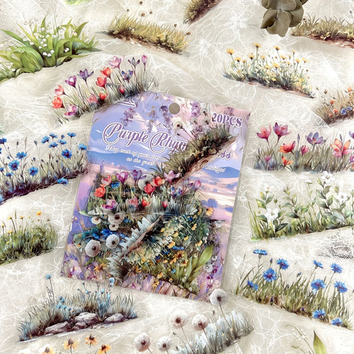 20 Pcs Plants Flowers Clusters Stickers Landscape Deco Materials DIY