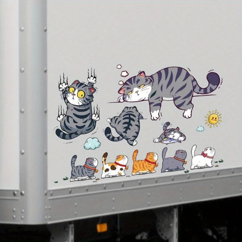 1Piece Cute Cat, Car Sticker Bumper Sticker Lazy Cat Anti-scratch