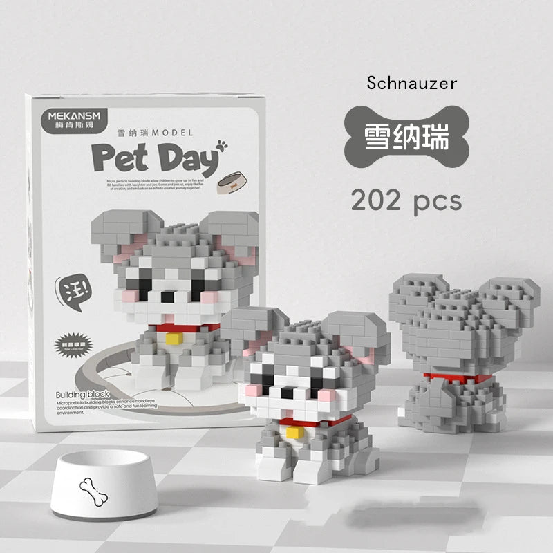 Mini Cute Pet Cat Series Cute Ragdoll Siamese Cat Brick Corgi Husky