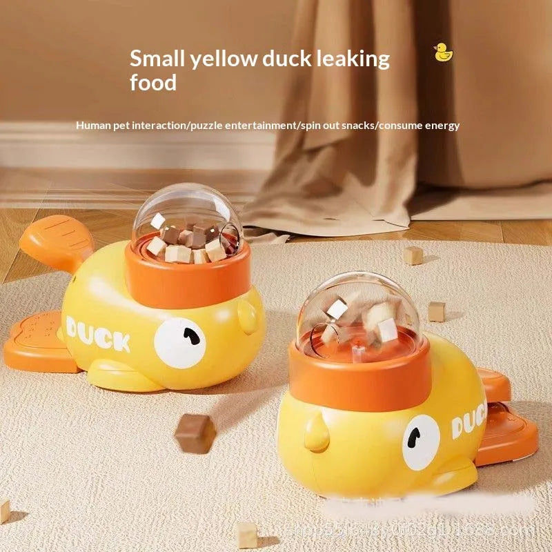 New Cute Duck Automatic Pet Feeder for Cats Dogs Smart Interactive