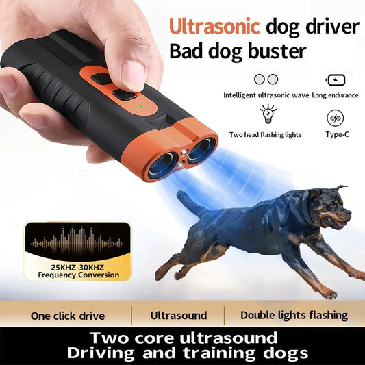 Dog Repeller Portable Ultrasonic Deterrent Handheld Anti-barking 3in1