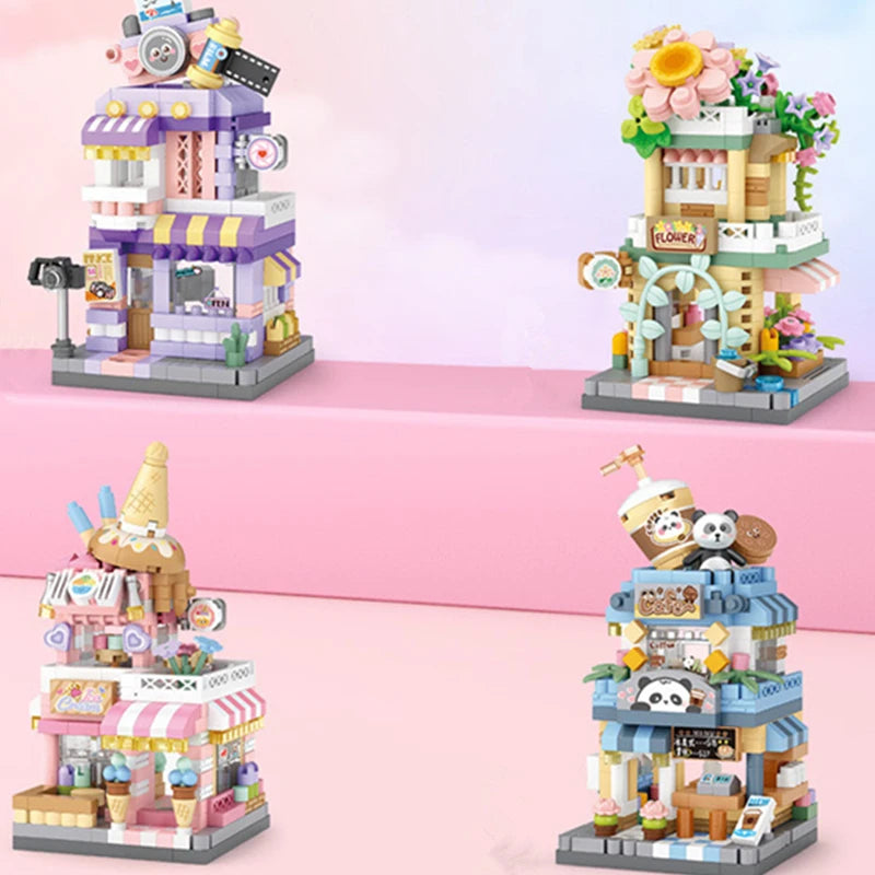 NEW Panda Pet Coffee Ice Cream Flower Shop Store Street View Food