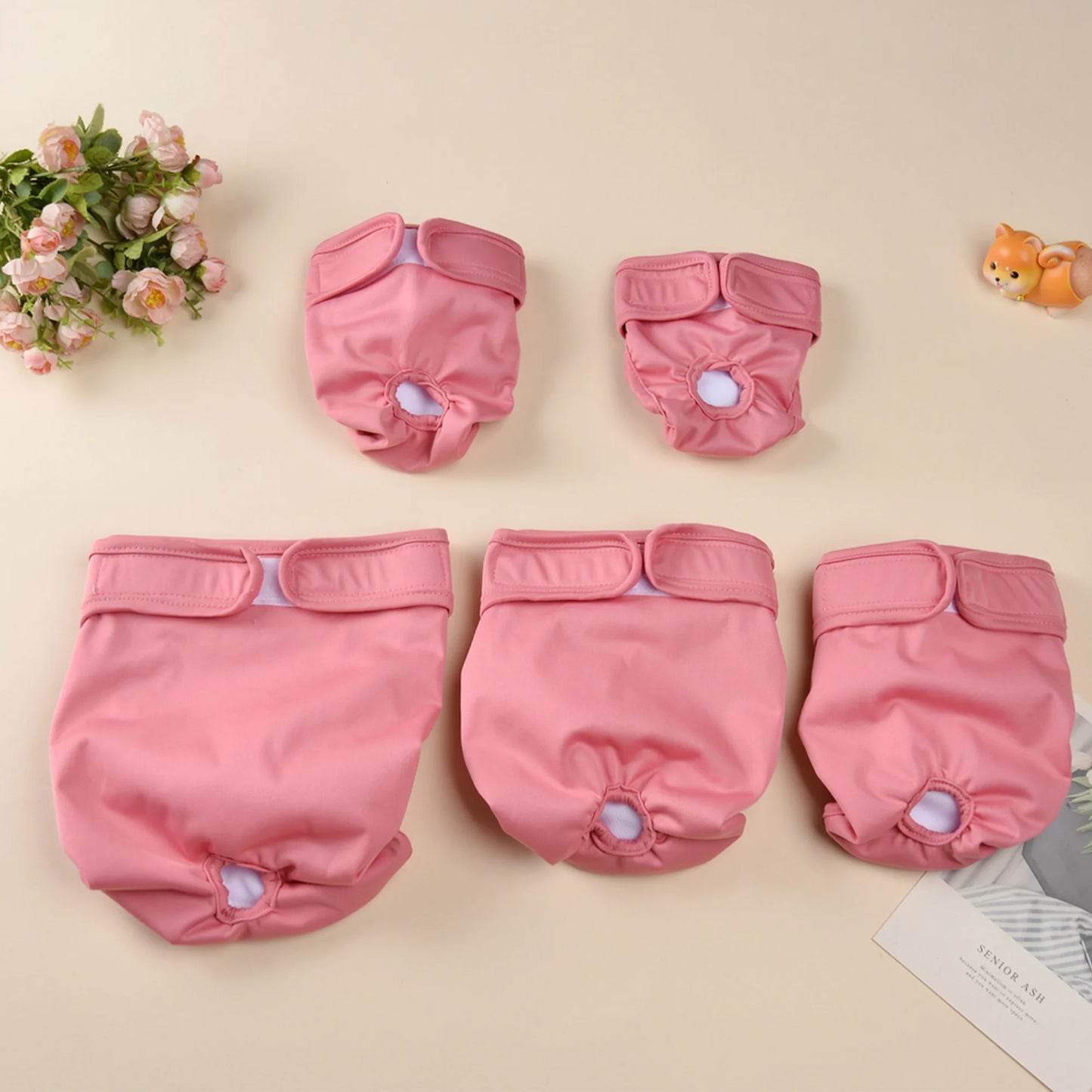 3Pcs Washable Female Dog Diapers Elastic Breathable Pet Nappies