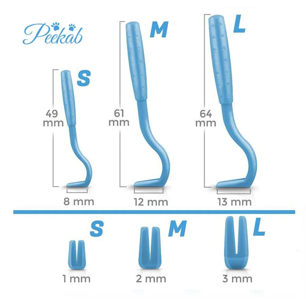 Flea Remover Hook Tick Removal Tweezer Ticks Pull Pet Cat Dog
