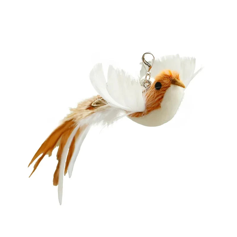 Funny Bird Feather Cat Wand With Bell Accessories Interactive Toys For
