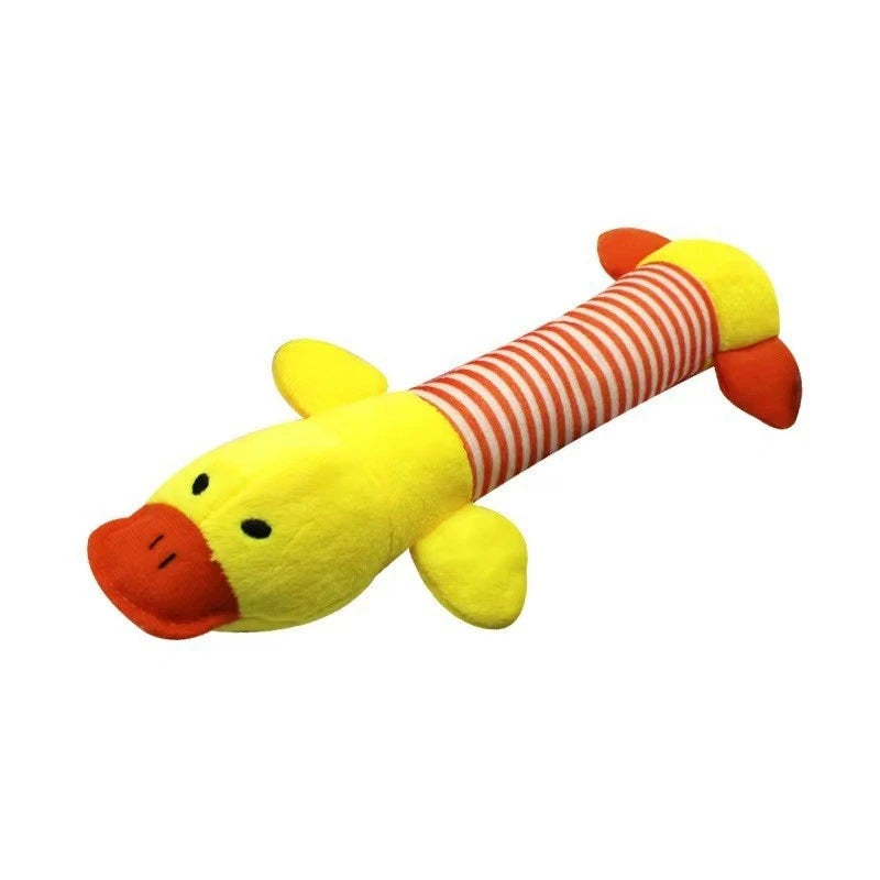 New Pet Toy Striped Elephant, Yellow Duck, Pink Pig Biting Pet Toy