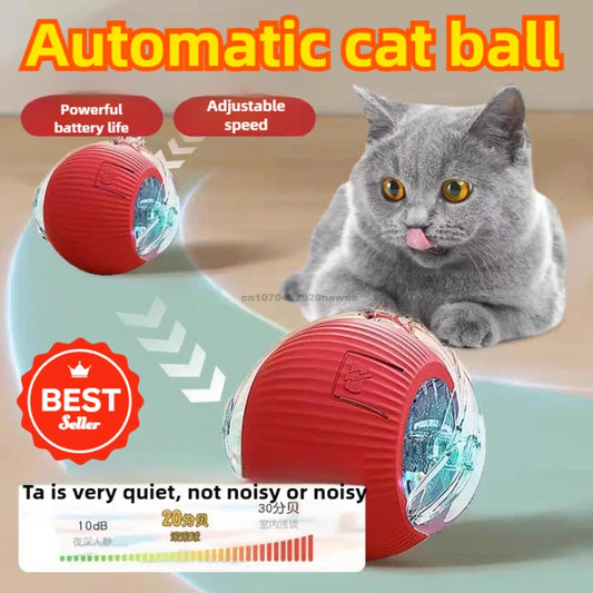 Cat Interactive Ball Toys Automatic Rolling Ball Faux Tail