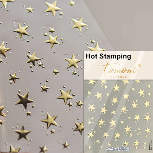 1pcs 5D Relief Kawaii Colorful Star Nail Art Stickers Multi Macaron