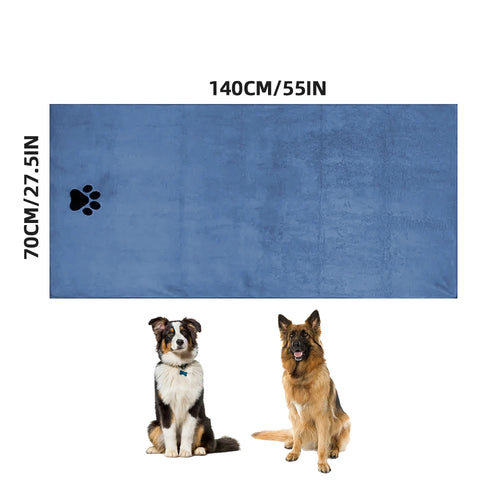 3 Size Options Microfiber Pet Bath Towel Embroidered Super Soft