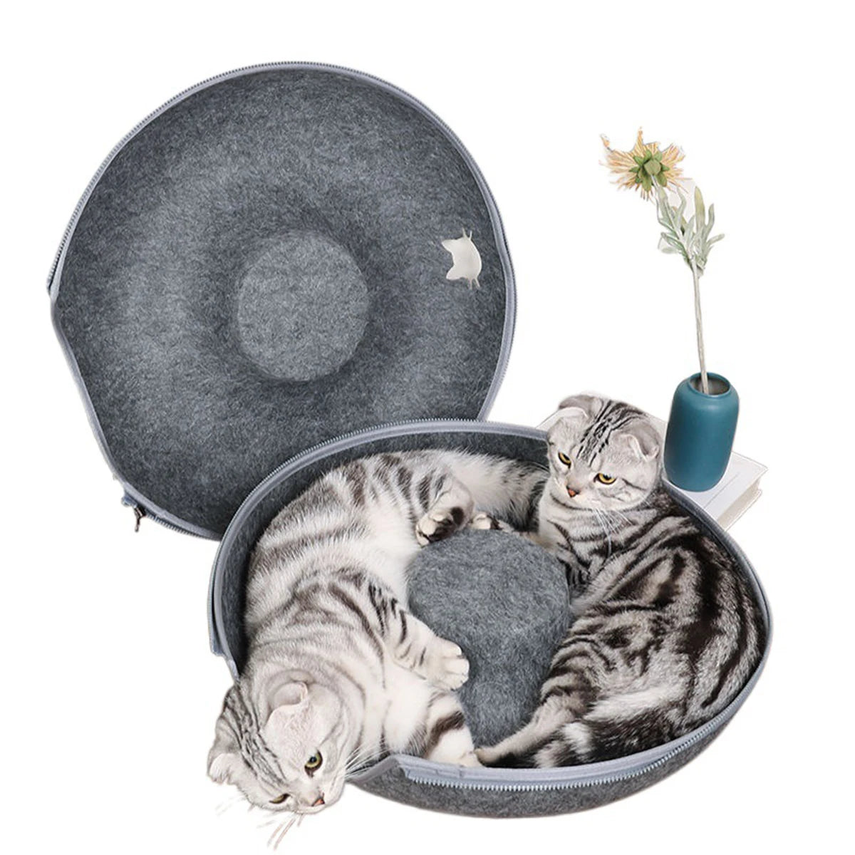 B-Tunnel Donut Cat Bed Interactive Tunnel Pet Felt Indoor Toys Cats