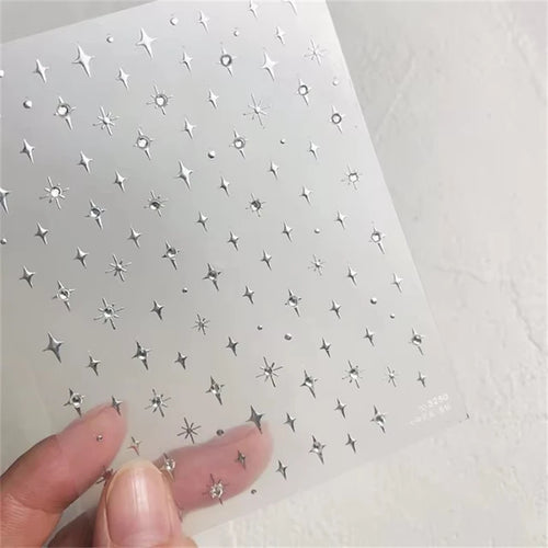 5D Laser Winter Snowflake Christmas Shiny Rhinestone Embossed Relief