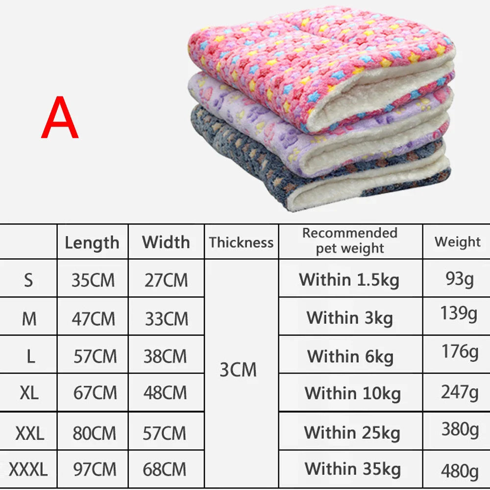Flannel Pet Mat Dog Bed Cat Bed Thicken Sleeping Mat Dog Blanket Mat
