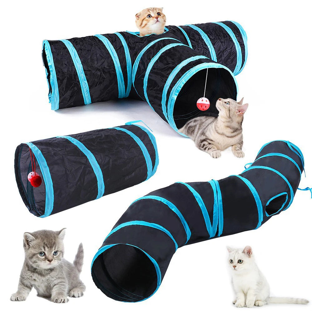 Cat Tunnel  Foldable Cats Tunnel Cat Toy Breathable Drill Barrel for