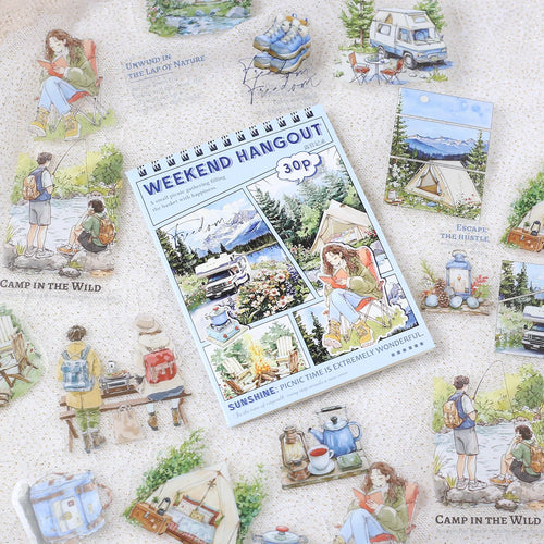 30PCS PET Decoractive Material Sticker Pre-Cut Journaling Sticker