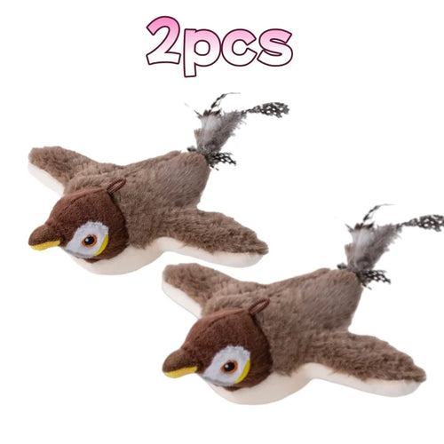 Hot Rechargeable Interactive Simulated Bird Cat Toy Touch Activated