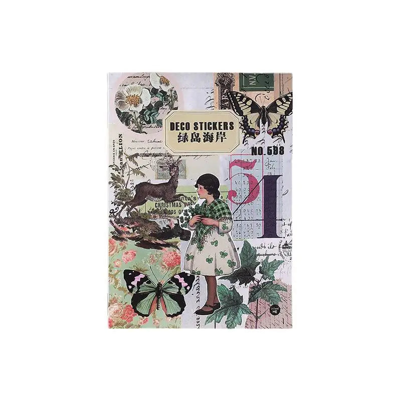 20 Sheets Vintage PET Sticker Book Diy Diary Butterfly INS Album