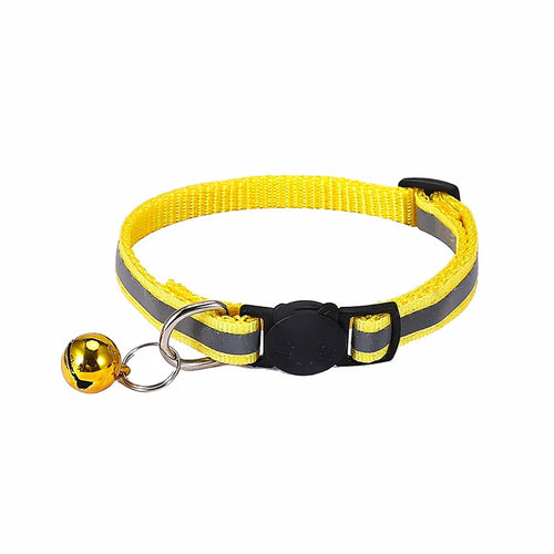 Adjustable Reflective Breakaway Cat Collar with Bell Safety Elastic